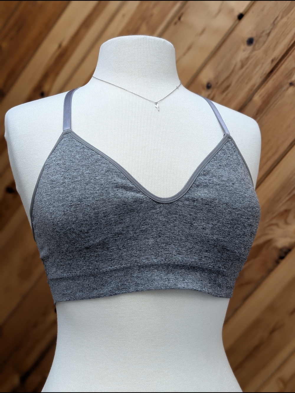 Grey Padded Sports Bra